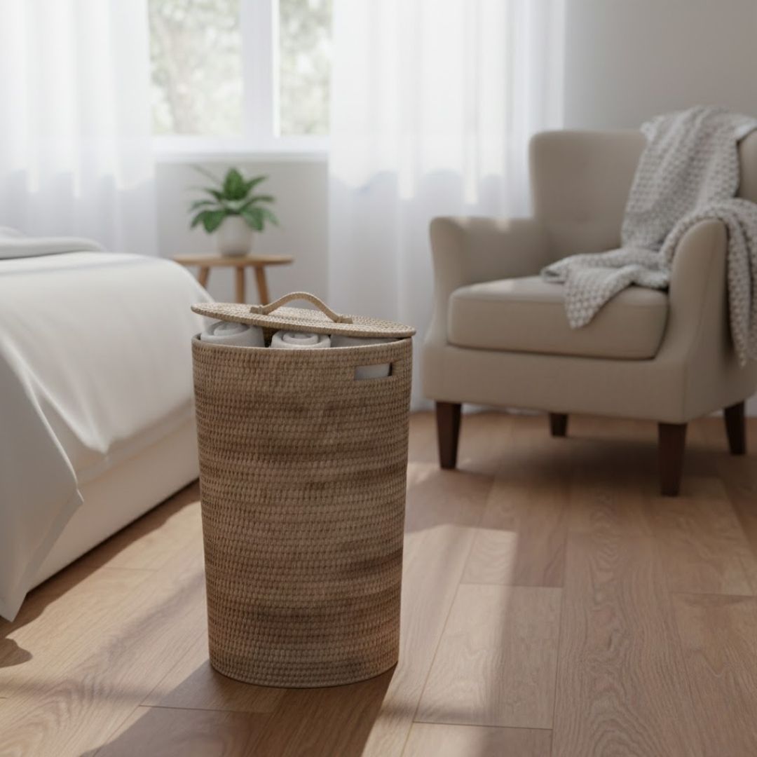 Cane Laundry Basket for Eco-Friendly Storage